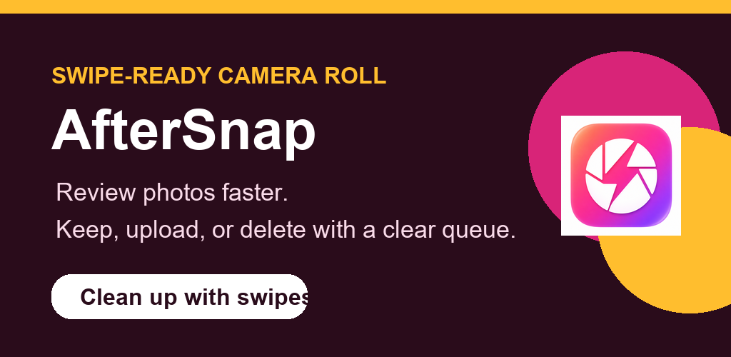 AfterSnap: review photos faster and keep, upload, or delete with a clear queue